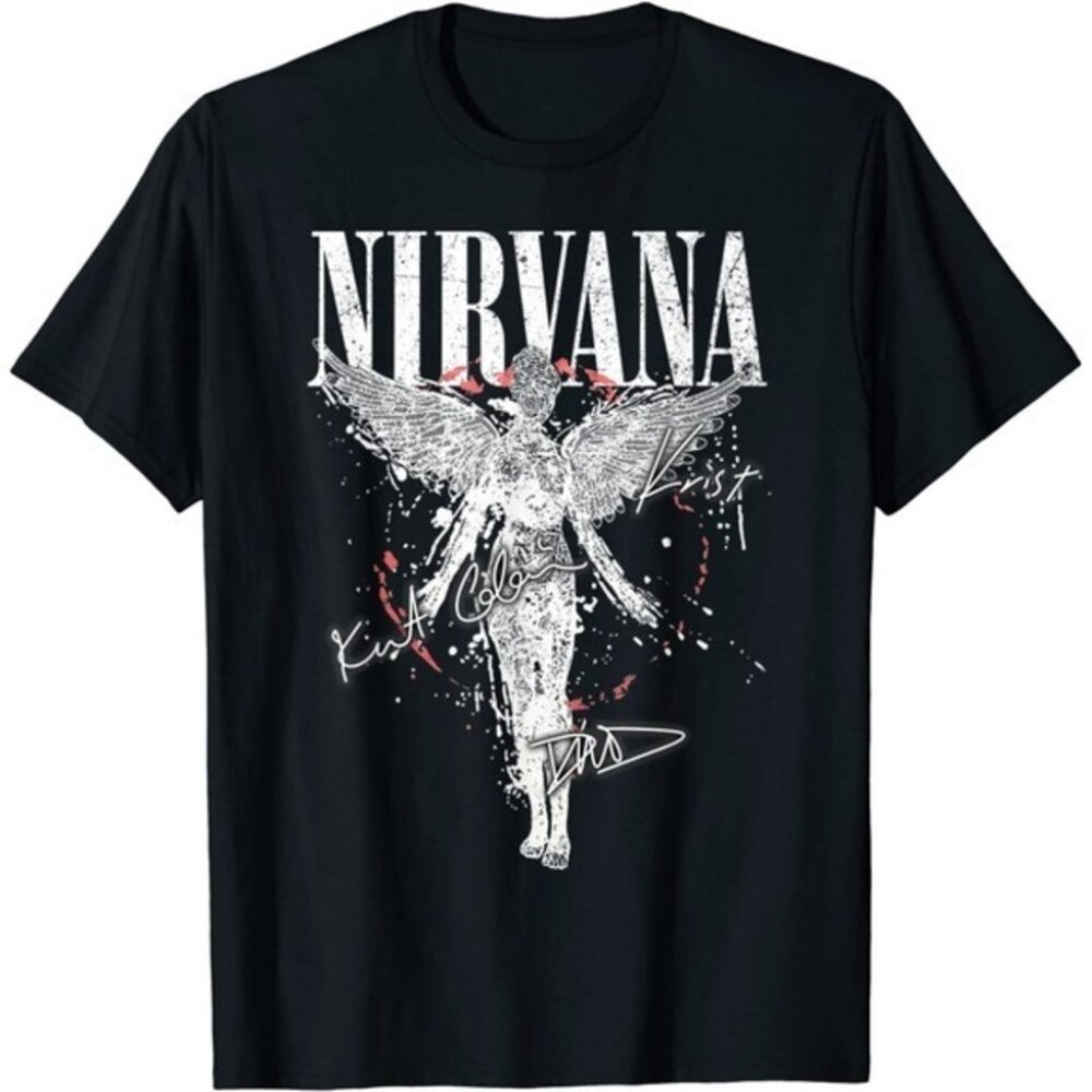 Angel Nirvanas Art Music Rock Band Legend 80S 90S Tshirt